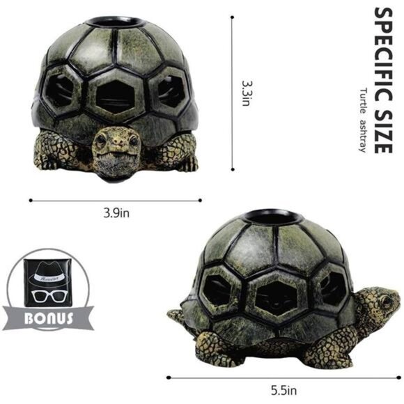 Turtle Ashtrays for Cigarettes Cute Ash Tray for Home and Outdoor - Picture 3 of 8